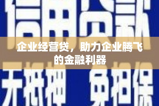 井陉矿区企业经营贷，助力企业腾飞的金融利器