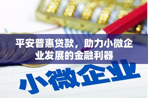 井陉矿区平安普惠贷款，助力小微企业发展的金融利器
