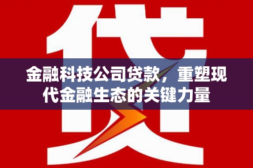 井陉矿区金融科技公司贷款，重塑现代金融生态的关键力量