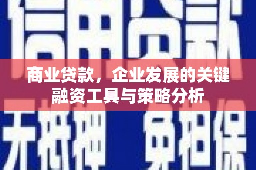 井陉矿区商业贷款，企业发展的关键融资工具与策略分析