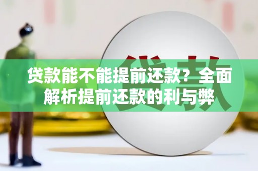 井陉矿区贷款能不能提前还款？全面解析提前还款的利与弊